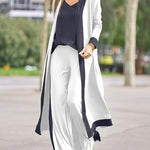 Nadorine Women's Cardigan Sets 3 Piece Pants Suits Dressy Casual Long Sleeve Lounge Sets Loose Fit Pajamas Set