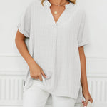 V Neck Blouse Elegant Casual Short Sleeve V Neck T-Shirt
