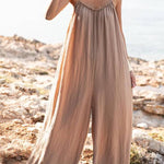 Vacation Casual Suspender Loose Wide Leg Jumpsuit