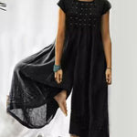 Nadorine Women's Casual Loose Long Short Sleeve Jumpsuit
