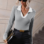 Nadorine Bell Sleeve Lapel Sweater