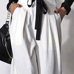 High Waisted Loose Drawstring Pleated Pants Trousers