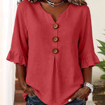 Vintage Casual Ruffled Half Sleeve Blouse