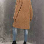 Faux Fur Mid-length Plush Cardigan Coat