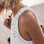 Hollow Lace Patchwork Halterneck A-Line Mini Dress