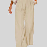 High Waist Wide Leg Pants with Pockets