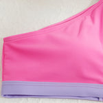 Halter Neck 2 Piece Swimsuit Front Cross Color Matching Bikini Beachwear