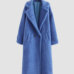 Loose Lamb-wool Coat Teddy Fur Lapel Mid-length Plush Coat
