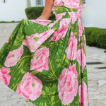 Elegant Holiday Flower Print Dress
