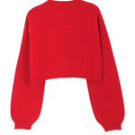 Fashionable Cookie Man Pattern Short Casual Knitted Cardigan