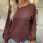 Nadorine Long Sleeve Backless Hollow Knit Sweater for Women Casual Work Office Loose Fit 2026 | Under