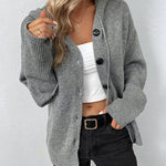 Nadorine Women's Drawstring Detail Button Front Hooded Cardigan