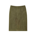 Simple faux suede bodycon midi skirt