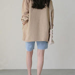 Solid Open Front Long Sleeve Pocket Suit Blazers Button Outerwear