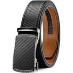 KZZ Mens Belt Leather Ratchet Easy Release Belt Dress and Casual Adjustable Belts