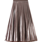 Reversible gold velvet mesh skirt