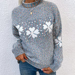 Half High-neck Snowflake Pattern Knitwear Sweater