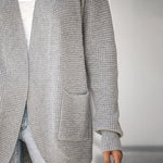 Solid Color Knit Open-Front Cardigan