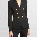 Nadorine Double Breasted Casual Slim Fit Button Down Notch Collar Blazer Jacket with Pockets