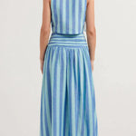 Lace-up Tank and Ruched Waist Midi Skirt Set