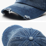 Fashion Retro Ripped Washed Distressed Denim Baseball Cap