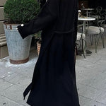 Warm Harvest Knit Button Detail Belted Duster Maxi Cardigan