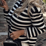 Fashion Casual Slim Fit Striped Cardigan Cropped Top
