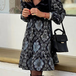 Black Combined Printed Dress