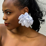 Solid Color Three-Dimensional Flower Drop Earrings