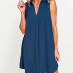 Sleeveless Collared Crepe Dress