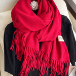Solid Color Tasseled Scarf Scarfs&Hats