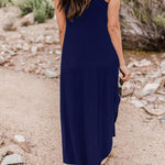Off-Shoulder Casual Comfort Halter Neck Long Pocket Dress