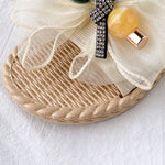 Bowknot Gauze Open Toe Split-Joint Slippers