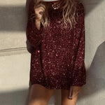 Haute Holidays Sequin Wide Neck Long Sleeve Loose Top