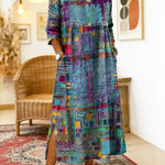 Sabine | Denim dress with bohemian patchwork