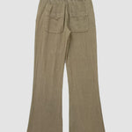 Street Style Two Pieces Sets Cotton Linen Vest Top High Waist Wide Leg Pants