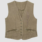 Street Style Cotton Linen Vest Top