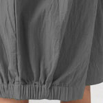 Solid Color Elastic Waist Stitching Straight High Waist Cropped Casual Pants