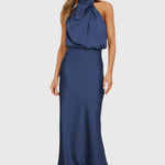 Ava | Glamorous Satin Halter Dress
