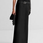 Solid Color Split-Back Skirts Bottoms