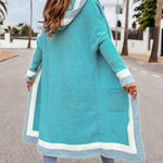 Oversized Knit Long Cardigan Hoodie Balloon Long Sleeve Pocket Jacket