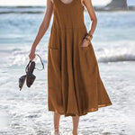 Sleeveless Long Dress Ladies Holiday Sundress