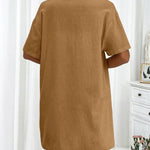 Two-Piece Set Short Sleeve Button Down Shirt Tops Sweat Shorts Summer Lounge Sets