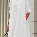 simple loose long sleeve shirt dress