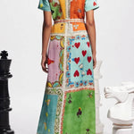 Fashion Lapel Printed Shirt Dress