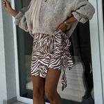Solid Color Round Neck Ruffled Long Sleeve Knitted Sweater