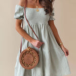 Off Shoulder Summer Casual Dresses Solid Loose Fit Short Flowy Pleated Dress Swing Beach Sundress