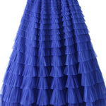 Regal Reverie Tiered Elastic Waist Tulle Maxi Skirt
