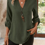 Camryn | Classic V-Neck Long Sleeve Shirt