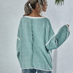 Oversized Soft Knit Long Batwing Sleeve Pullover Sweater Tunic Outfit Tops